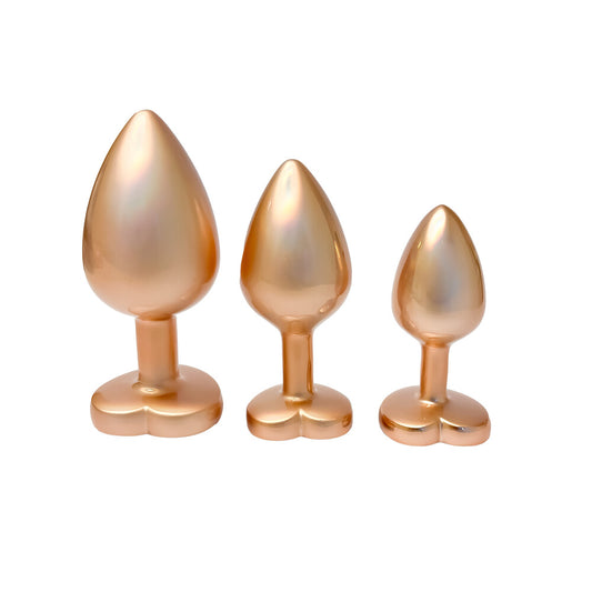 Gleaming Love Pearl Gold Butt Plug Set