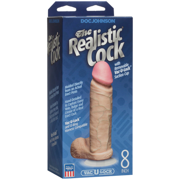 The Realistic Cock 8 Inch Dildo Flesh Pink