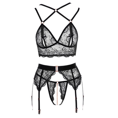 Abierta Fina Lacey Open Suspender Set