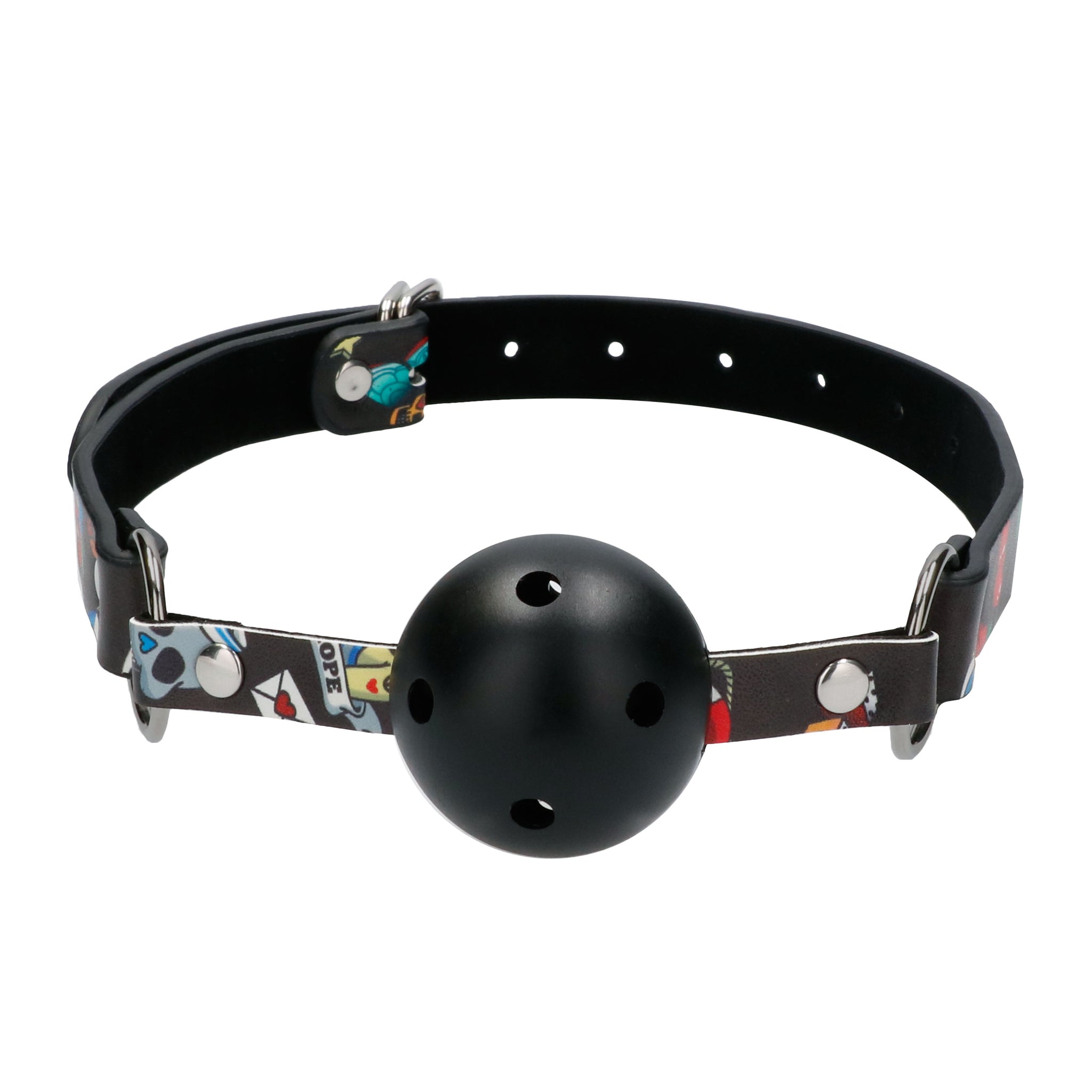 Ouch Breathable Ball Gag With Printed Leather Straps